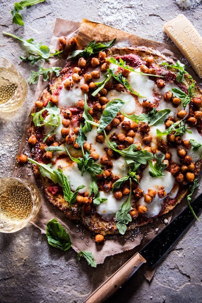 Cauliflower Crust Pizza With Chickpeas