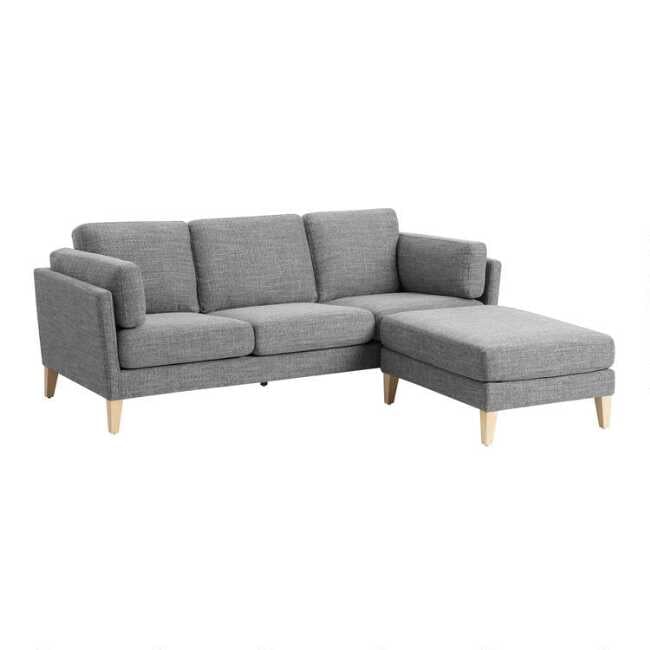 Graphite Woven Noelle Sofa And Ottoman