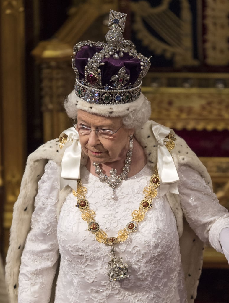Queen Elizabeth was all blinged out during the State Opening of Parliament at the Palace of Westminster in May.