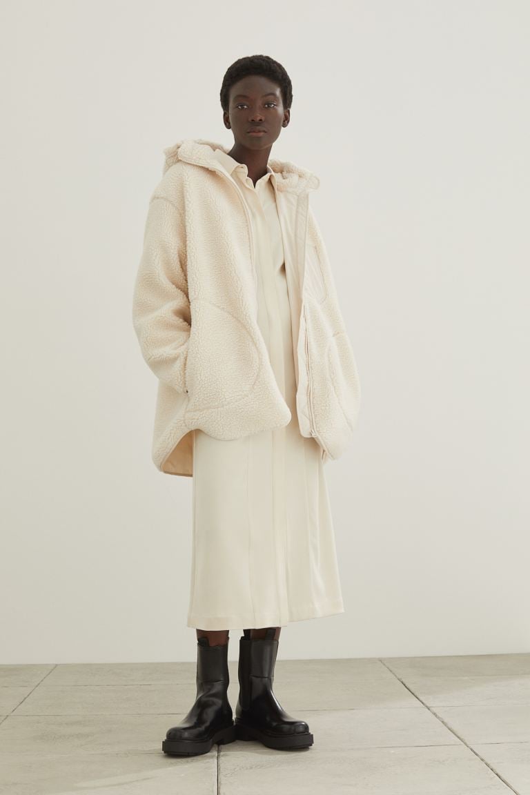A Warm Jacket H M Hooded Faux Shearling Jacket 10 Fall Staples
