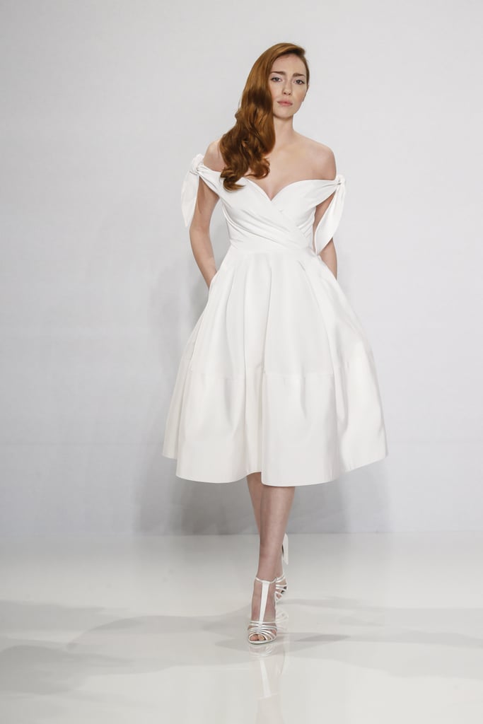 Off-the-shoulder tie dress.