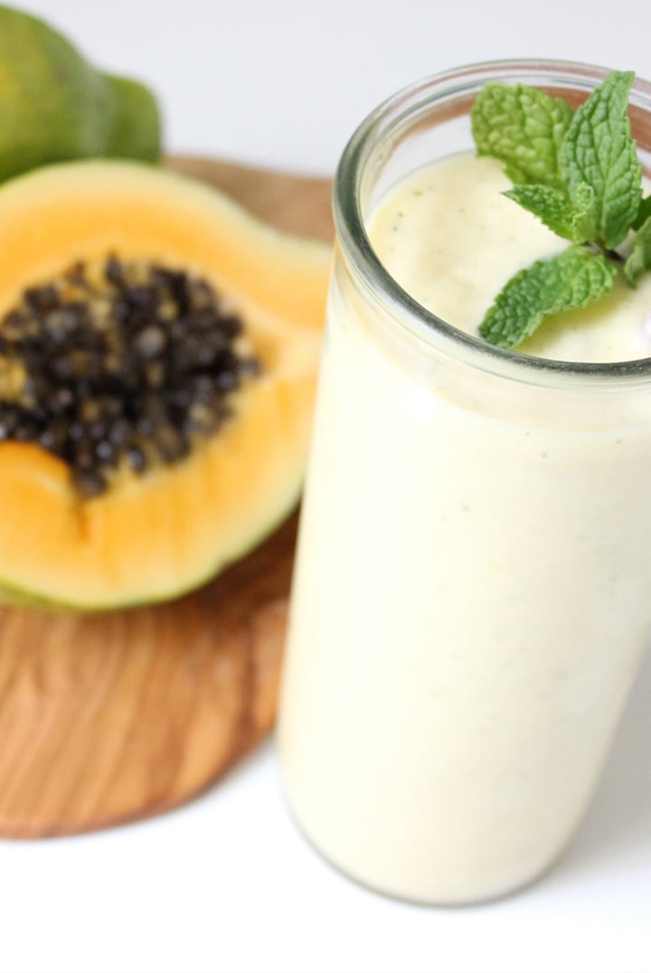 Papaya Ginger Mint Debloat Smoothie Wild Weekend Reset With 5 Detoxing Debloating Smoothies Popsugar Fitness Photo 3 This green smoothie is especially tasty thanks to the vanilla and tangy citrus flavors that dominate it. popsugar