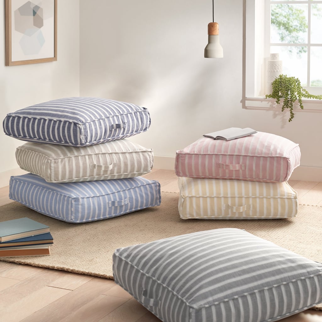 Gap Home Yarn Dyed Chambray Stripe Indoor Single Floor Square Cushion