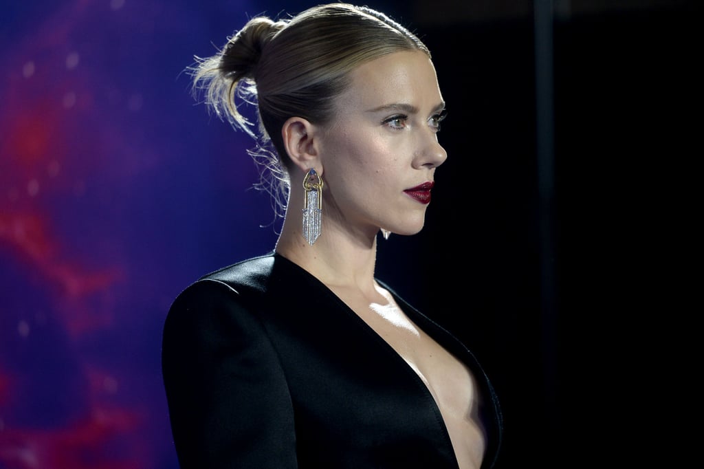 Scarlett Johansson Black Suit at Avengers Endgame Red Carpet  POPSUGAR Fashion Photo 4