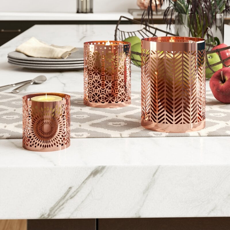 Dakota Fields 3 Piece Small Metal Hurricane Set