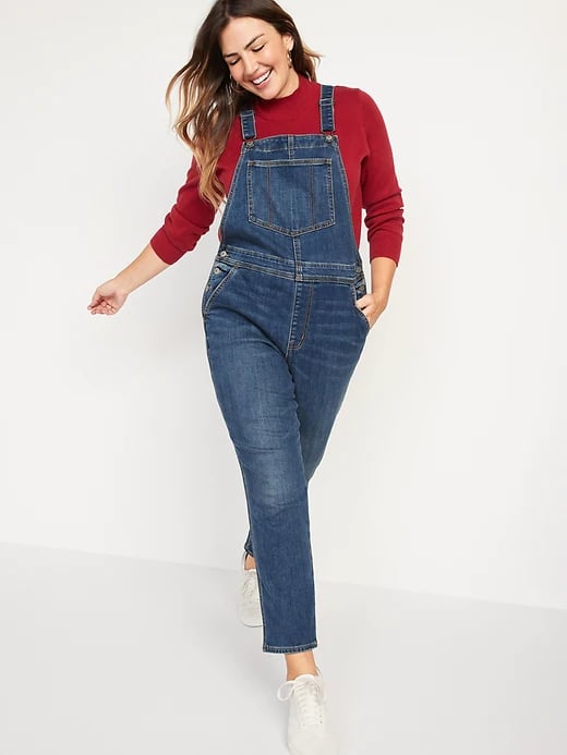 Old Navy O.G. Straight Built-In Warm Dark-Wash Jean Overalls