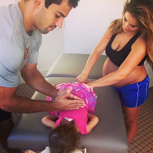 "Well it started off with daddy getting a massage and work done. But Vivi demanded we massage her too."