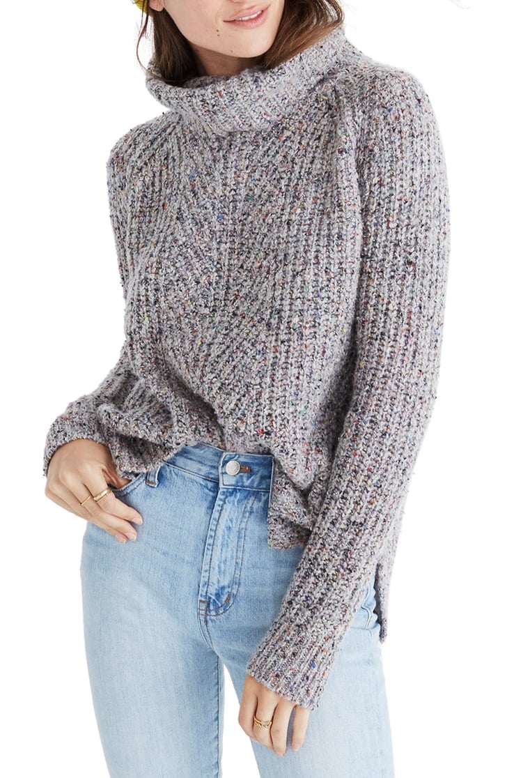 Madewell Colorfleck Ribbed Turtleneck Sweater Winter Clothes On Sale