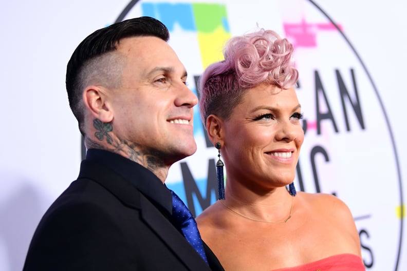 LOS ANGELES, CA - NOVEMBER 19:  Carey Hart (L) and Pink attend the 2017 American Music Awards at Microsoft Theater on November 19, 2017 in Los Angeles, California.  (Photo by Emma McIntyre/AMA2017/Getty Images for dcp)
