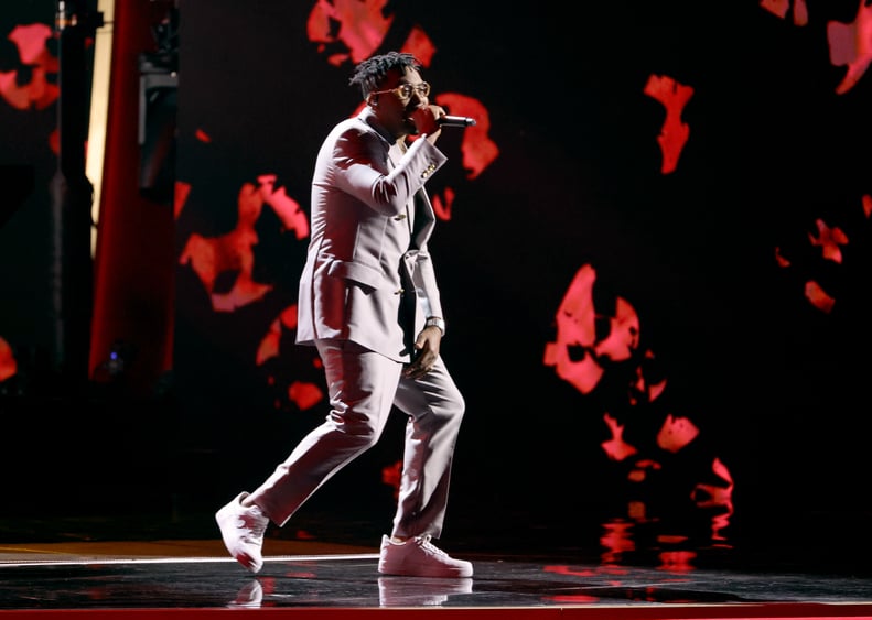 LAS VEGAS, NEVADA - APRIL 03: Nas performs onstage during the 64th Annual GRAMMY Awards at MGM Grand Garden Arena on April 03, 2022 in Las Vegas, Nevada. (Photo by Matt Winkelmeyer/Getty Images)