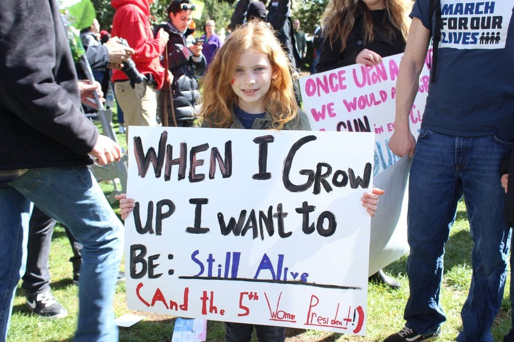Kids Holding Signs at March For Our Lives
