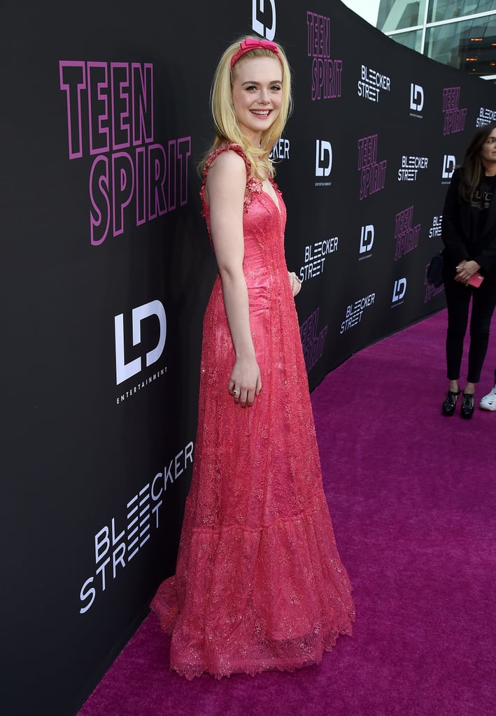 Elle Fanning Pink Rodarte Dress at Teen Spirit Premiere