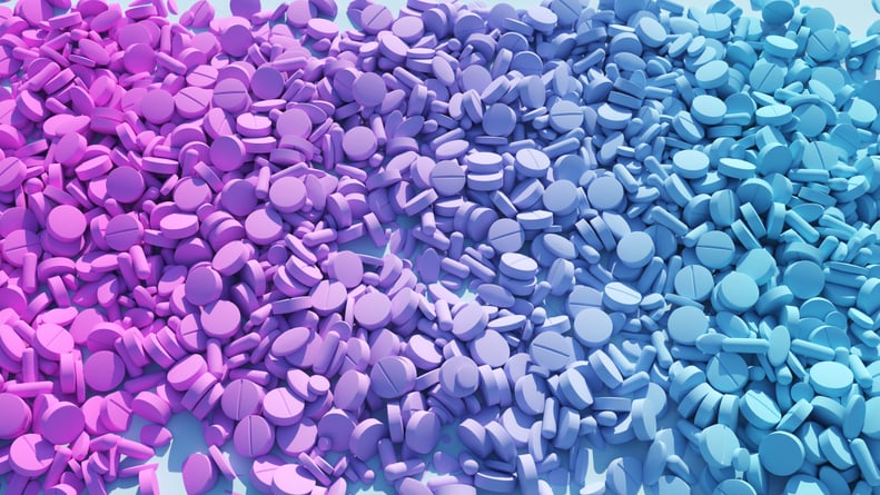 粉色蓝色变性药物保健文摘睾丸激素的雌激素药物医学伦理3 d图呈现