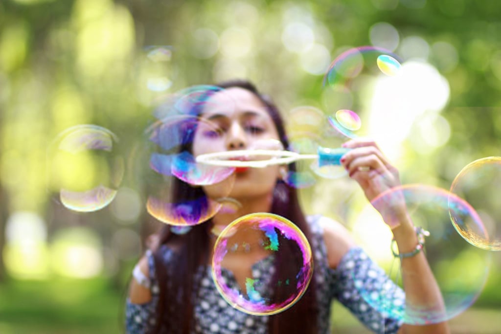 Blow Bubbles.