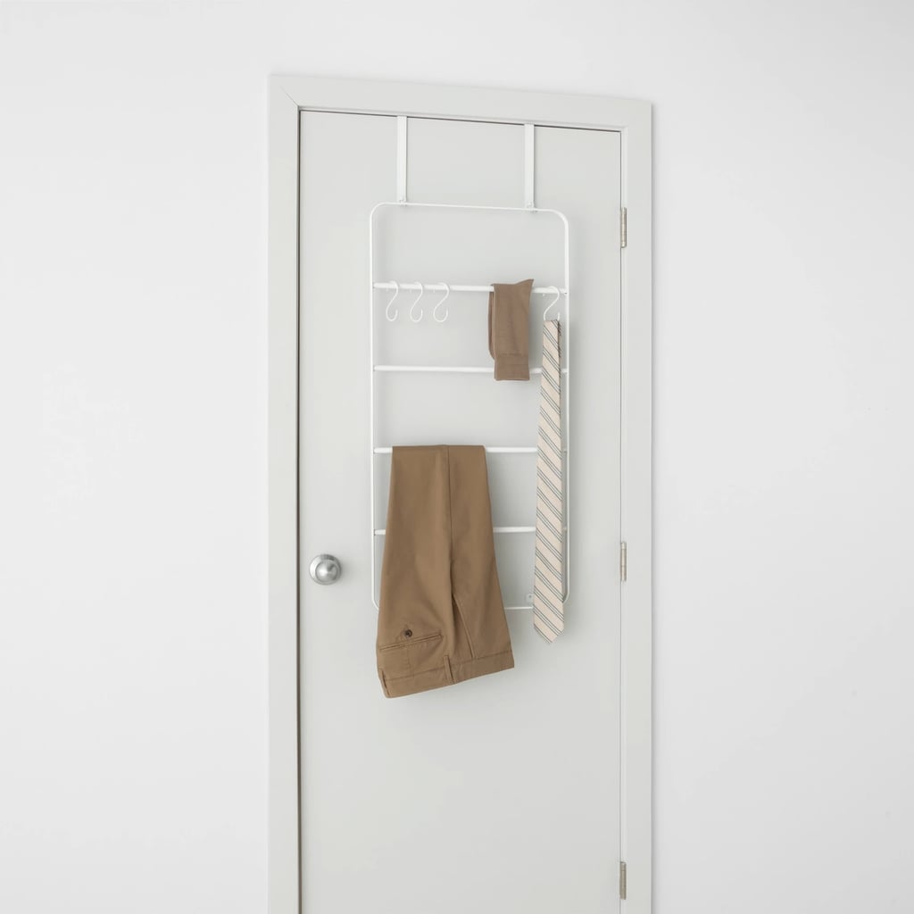 Over the Door Garment Rack With Accessories in White