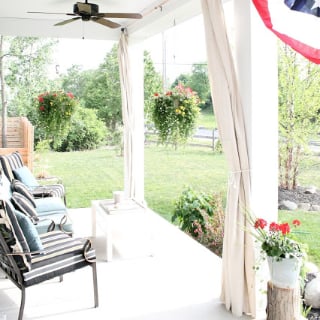 DIY Drop-Cloth Curtains For the Porch