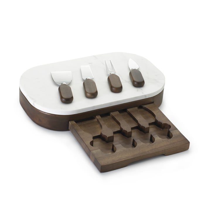 Marble Cheese Board Set With Knives