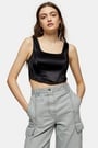 Topshop Black Disco Corset Bralet
