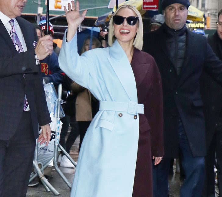 Kristen Bell's Blue and Purple Coat's Giving Us Frozen Vibes