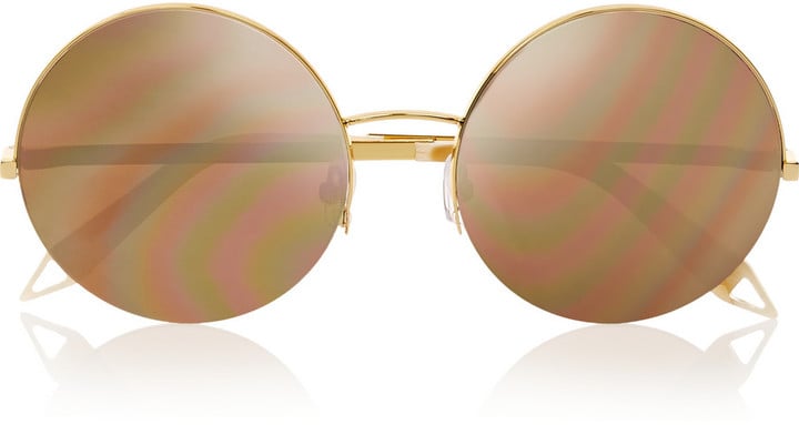 Victoria Beckham Supra Round-Frame Metal Mirrored Sunglasses ($950)