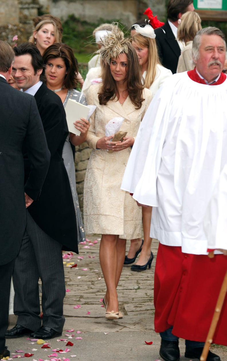 Kate Wearing Her Yellow Coat For Laura Parker Bowles and Harry Lopes's Wedding, 2006