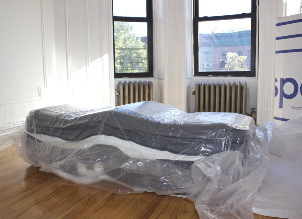 Before I removed the plastic, the mattress had already started to fill with air and unfurl.
