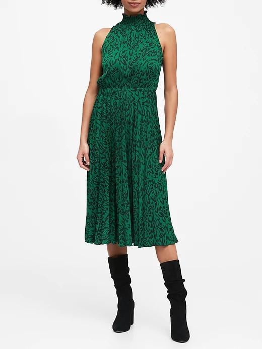 Sleeveless Midi Dress - Banana Foliage Multicolor - Monkee's of