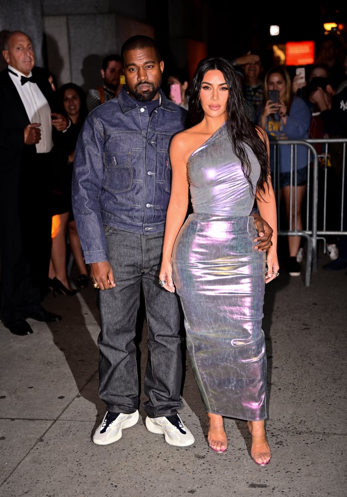 Kim Kardashian Wearing an Iridescent Dress With Kanye West at FGI's 2019 Night of Stars