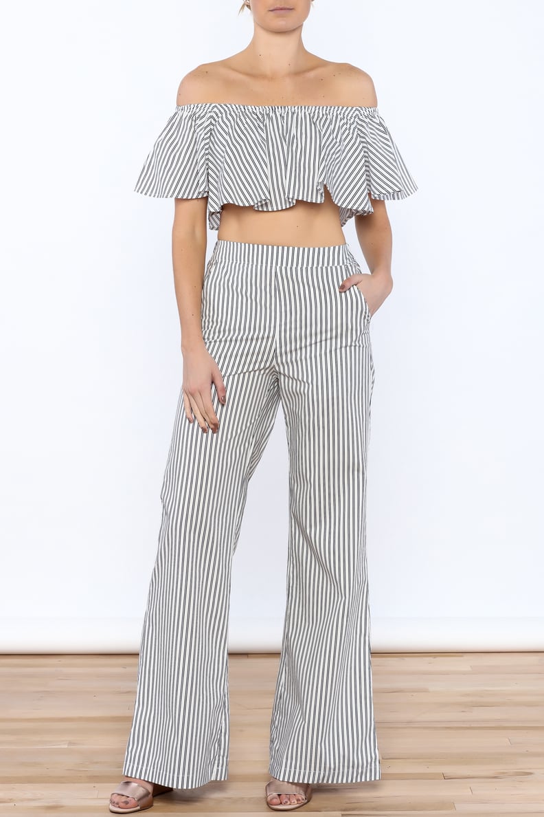 Etophe Striped Crop Top and Pants Set