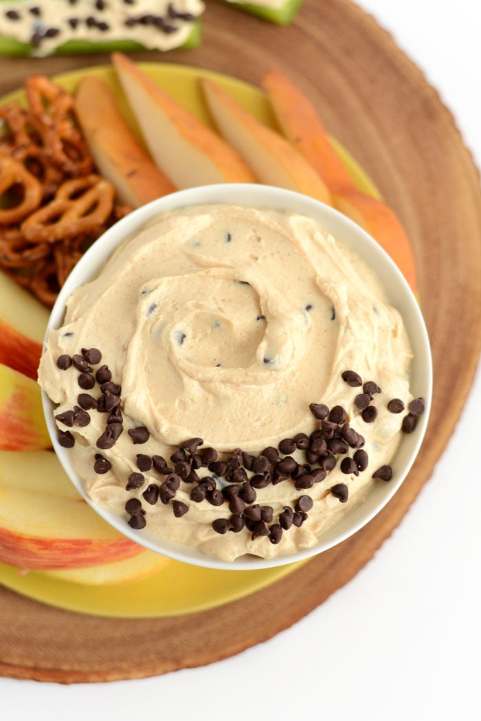 Healthy Peanut Butter Chocolate Chip Yogurt Dip