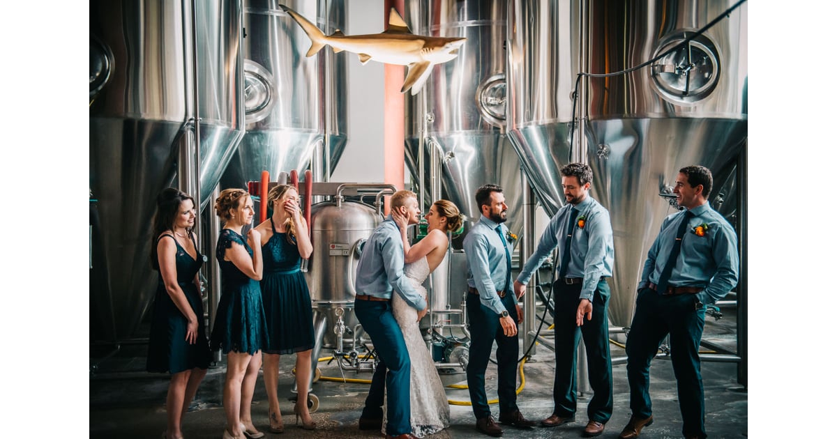 This Brewery Wedding Featured Bridesmaids And Groomsmen In Shades Of Bridesmaid Dresses From