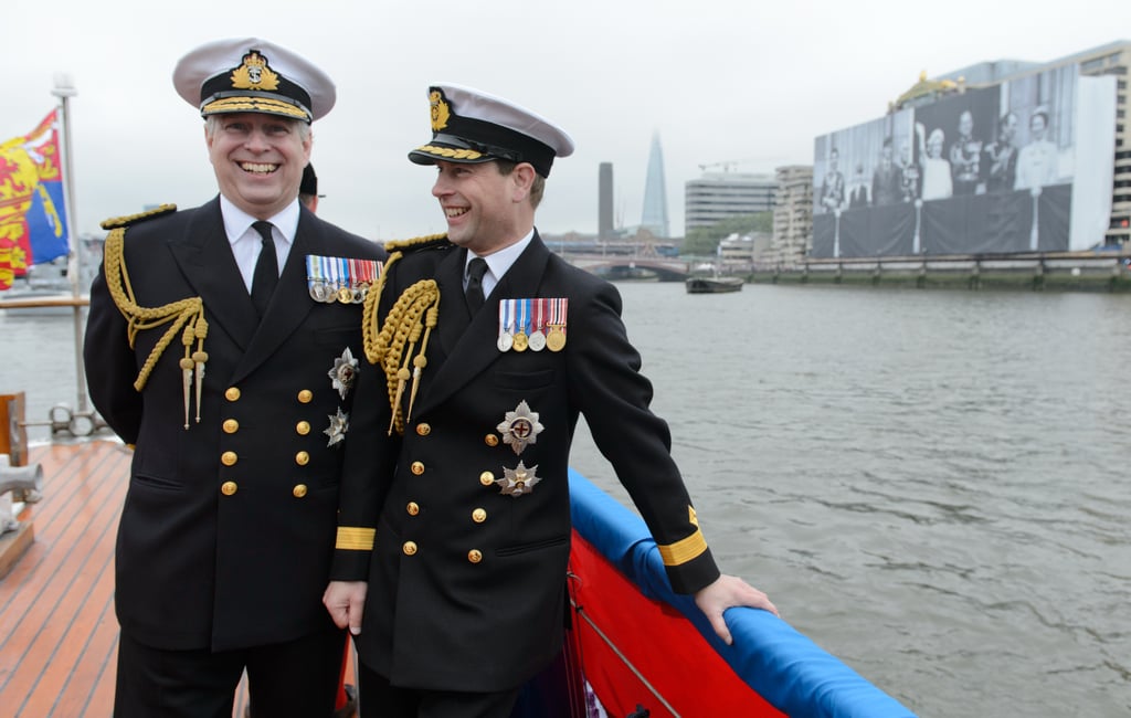 The Duke of York and Earl of Wessex at the Thames Diamond Jubilee Pageant on the River Thames in 2012