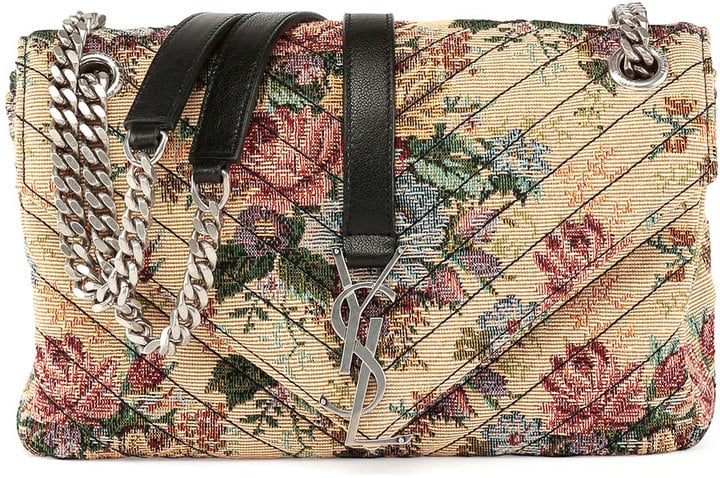 Saint Laurent Monogram Floral Jacquard Shoulder Bag, Beige/Multi ($1,850)