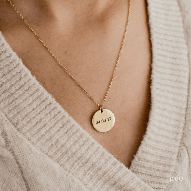 GeoPersonalized Etsy Custom Engraved Coin Necklace