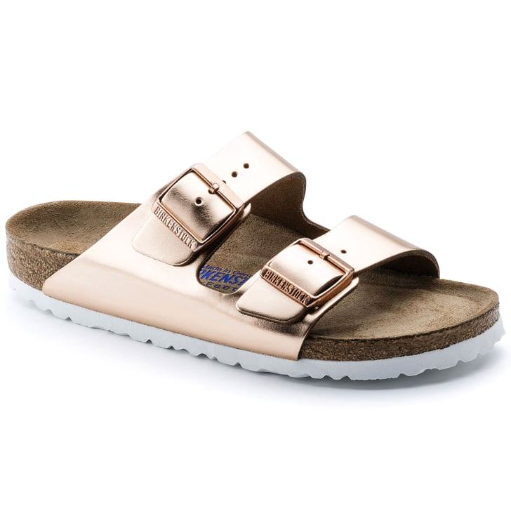 rose gold buckle birkenstocks