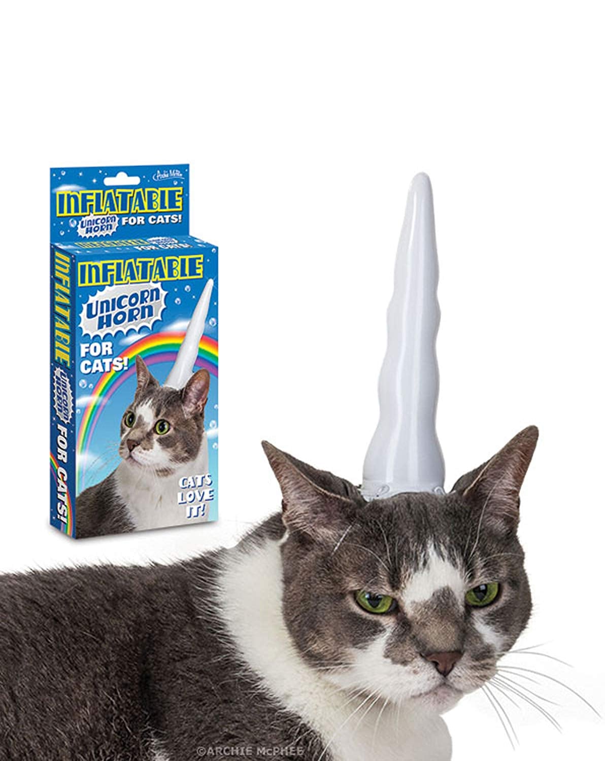 Inflatable Unicorn Horn For Cats No Time To Sit Or Stay These