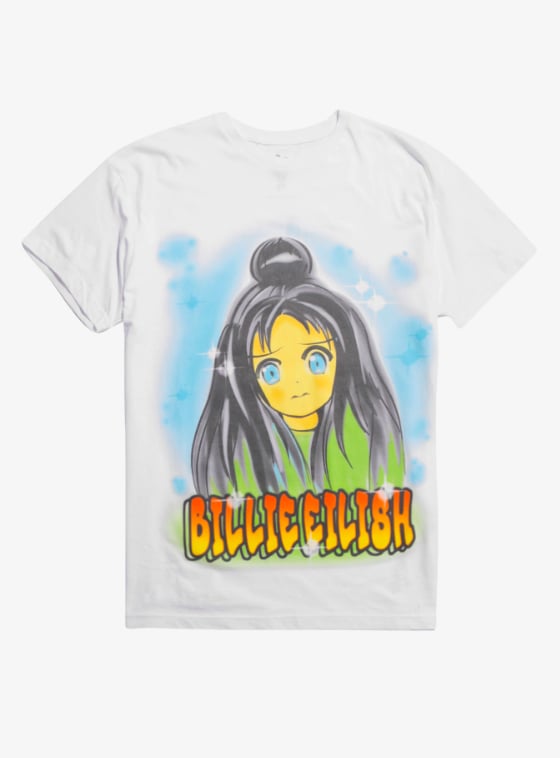 Billie Eilish Anime Face T-Shirt