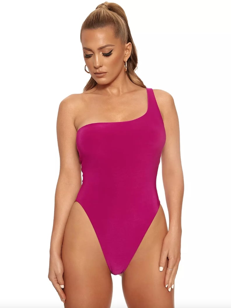 Naked Wardrobe 'Side Piece' Bodysuit. Size Small. NWT. Hot Pink.