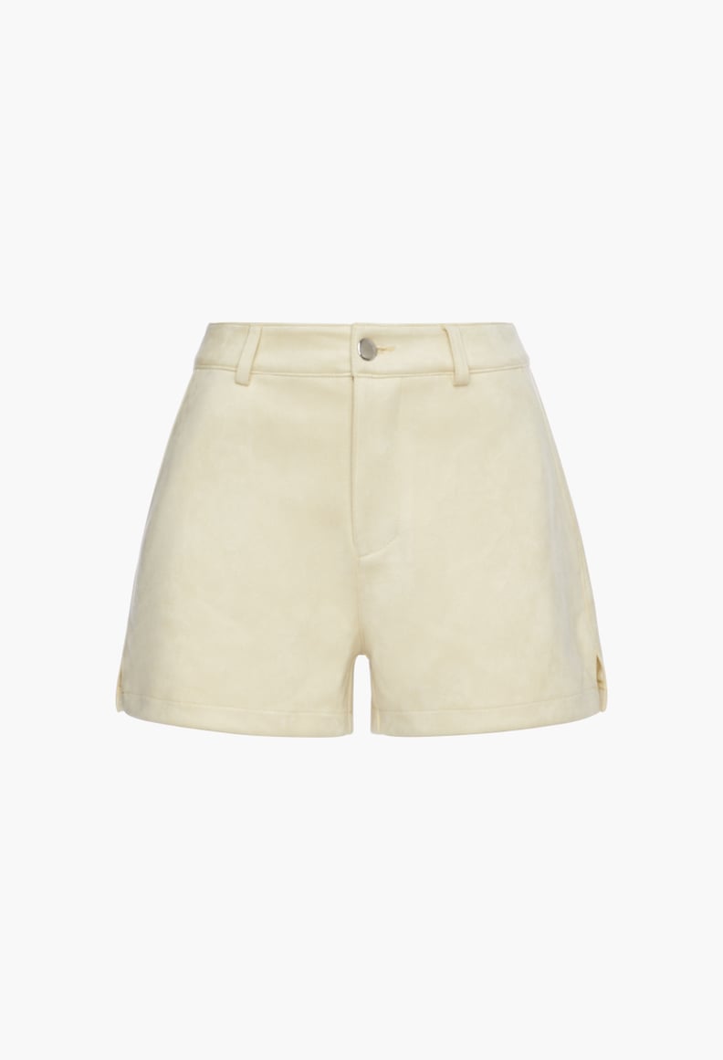 Ayesha Curry x JustFab Faux Suede Hot Short in Cement