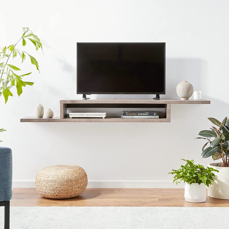 Modern Floating TV Stand: Martin Furniture Asymmetrical Floating Wall Mounted TV Console