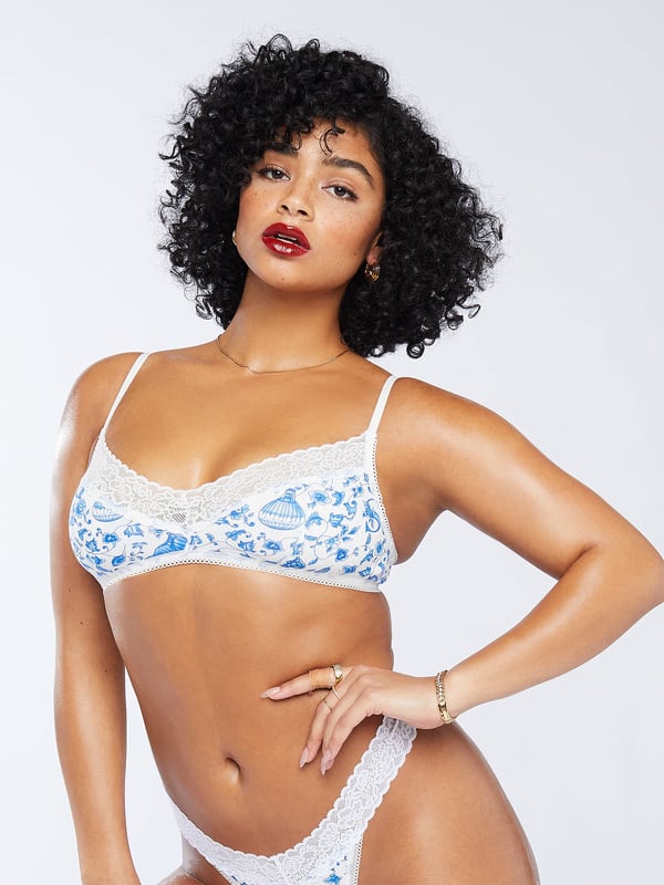 Savage x Fenty Cotton Essentials Bralette in Blue and Multi