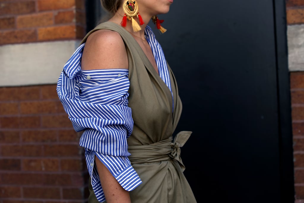 how to make button up shirt off the shoulder