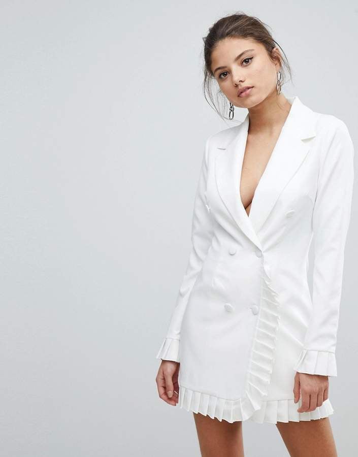 Missguided Pleat Trim Blazer Dress