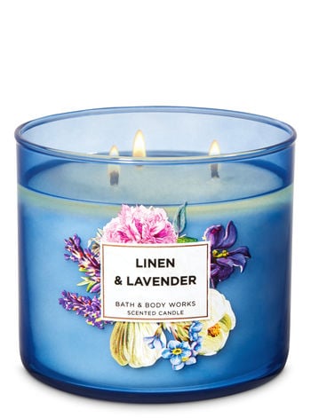 Bath and Body Works Linen and Lavender 3-Wick Candle