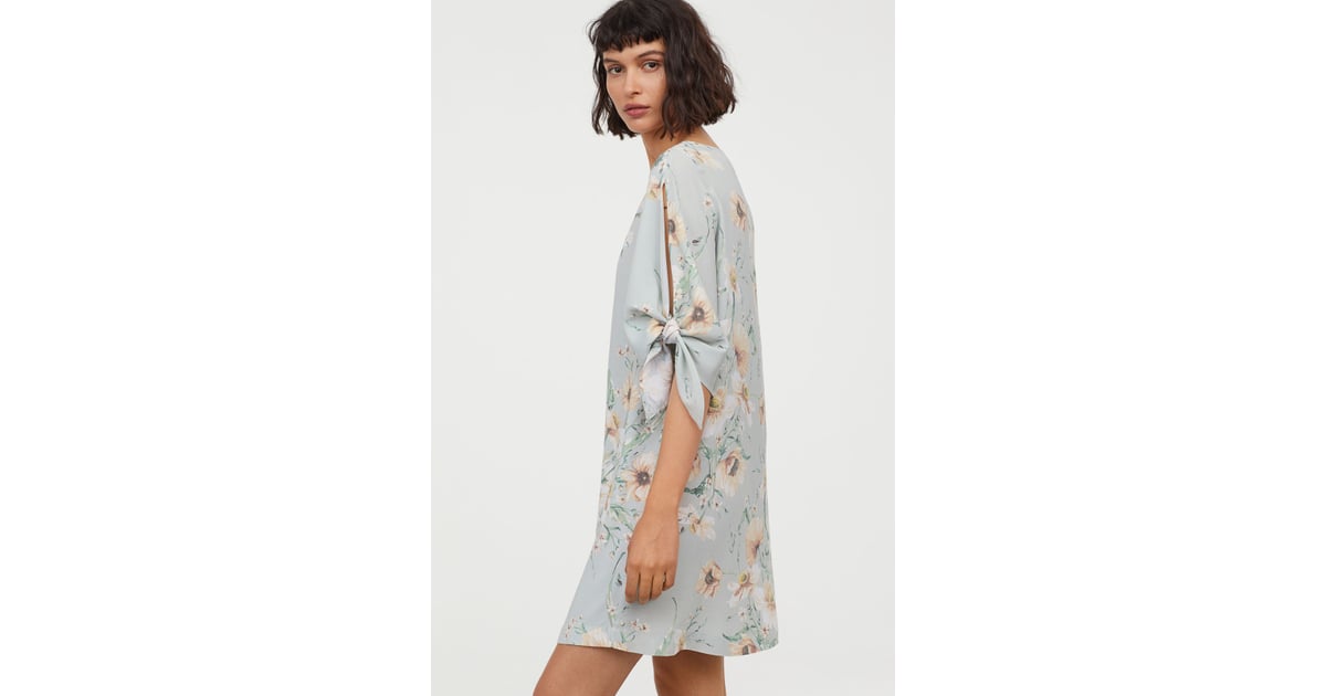H&M Dress With Tie Sleeves Best Dresses From H&M 2019 POPSUGAR