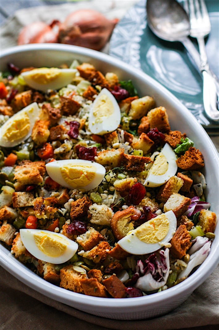 Stuffing Salad With Warm Sweet Onion Dressing