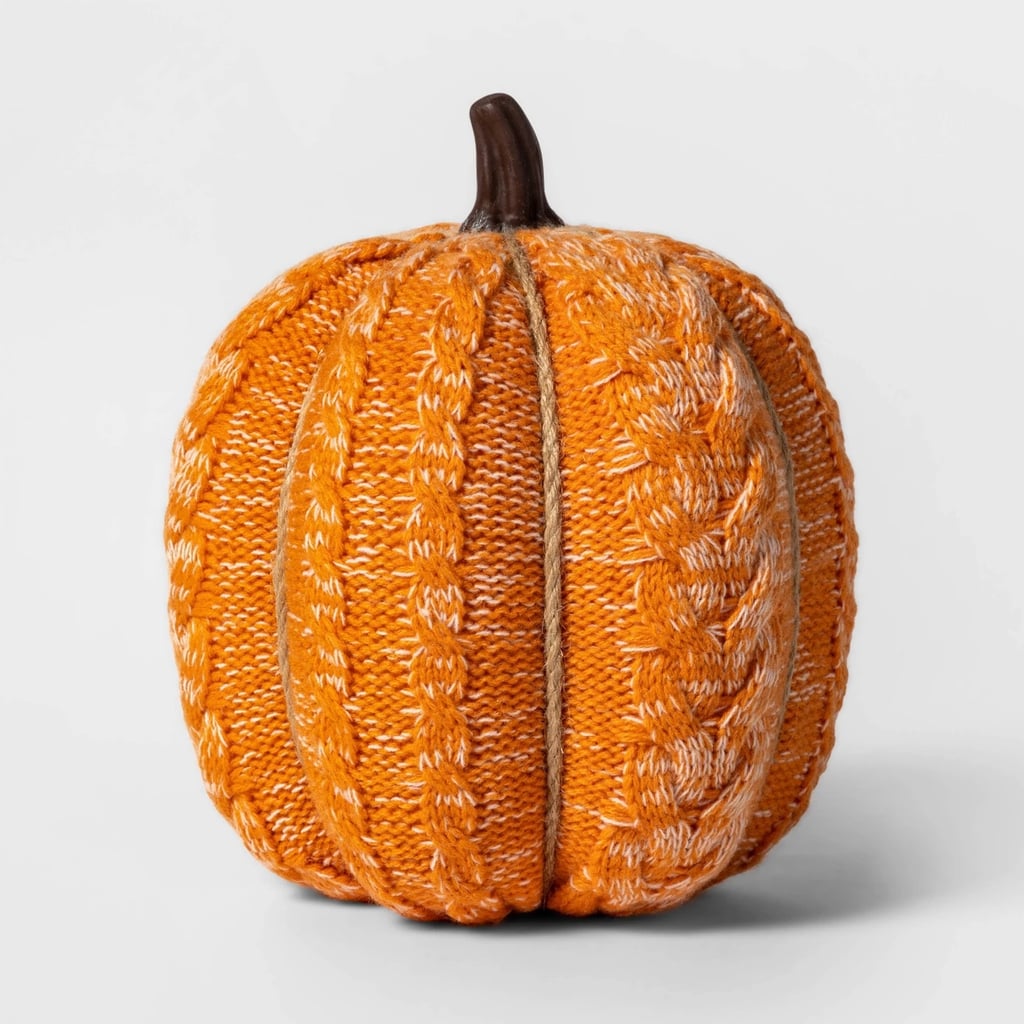 Knit Orange Pumpkin Halloween Decoration