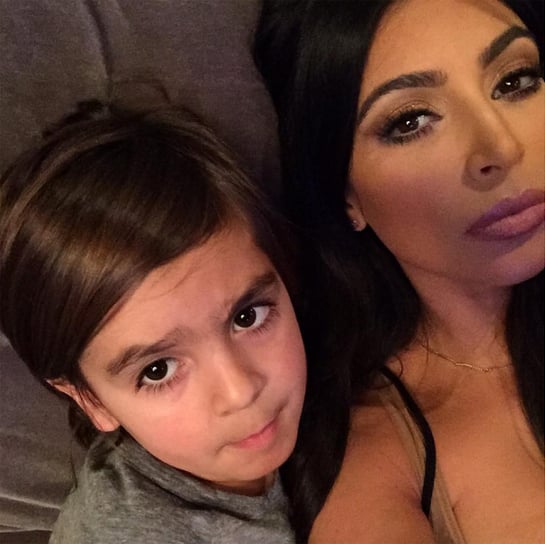 Kim Kardashian and Mason's Selfies July 2015