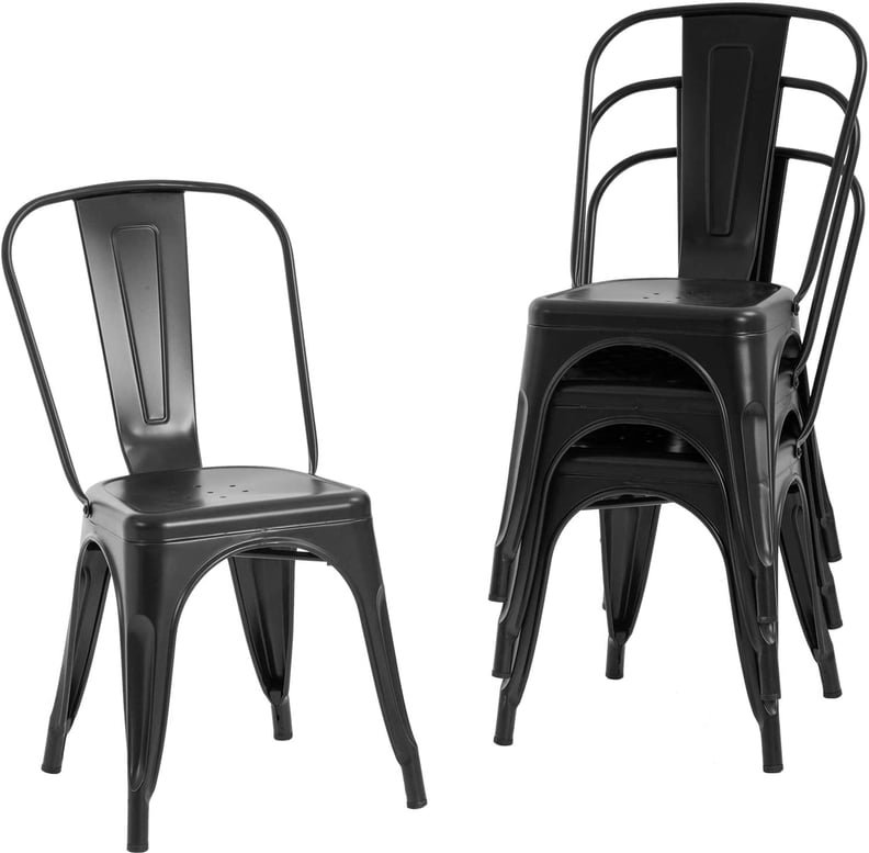 Best Stackable Dining Chairs: FDW Chairs Metal Stackable Restaurant Dining Chair