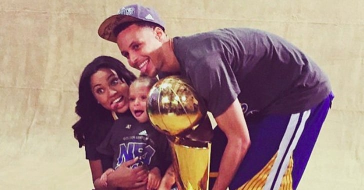 Stephen Curry With His Wife, Daughter After NBA Finals Win | POPSUGAR Celebrity